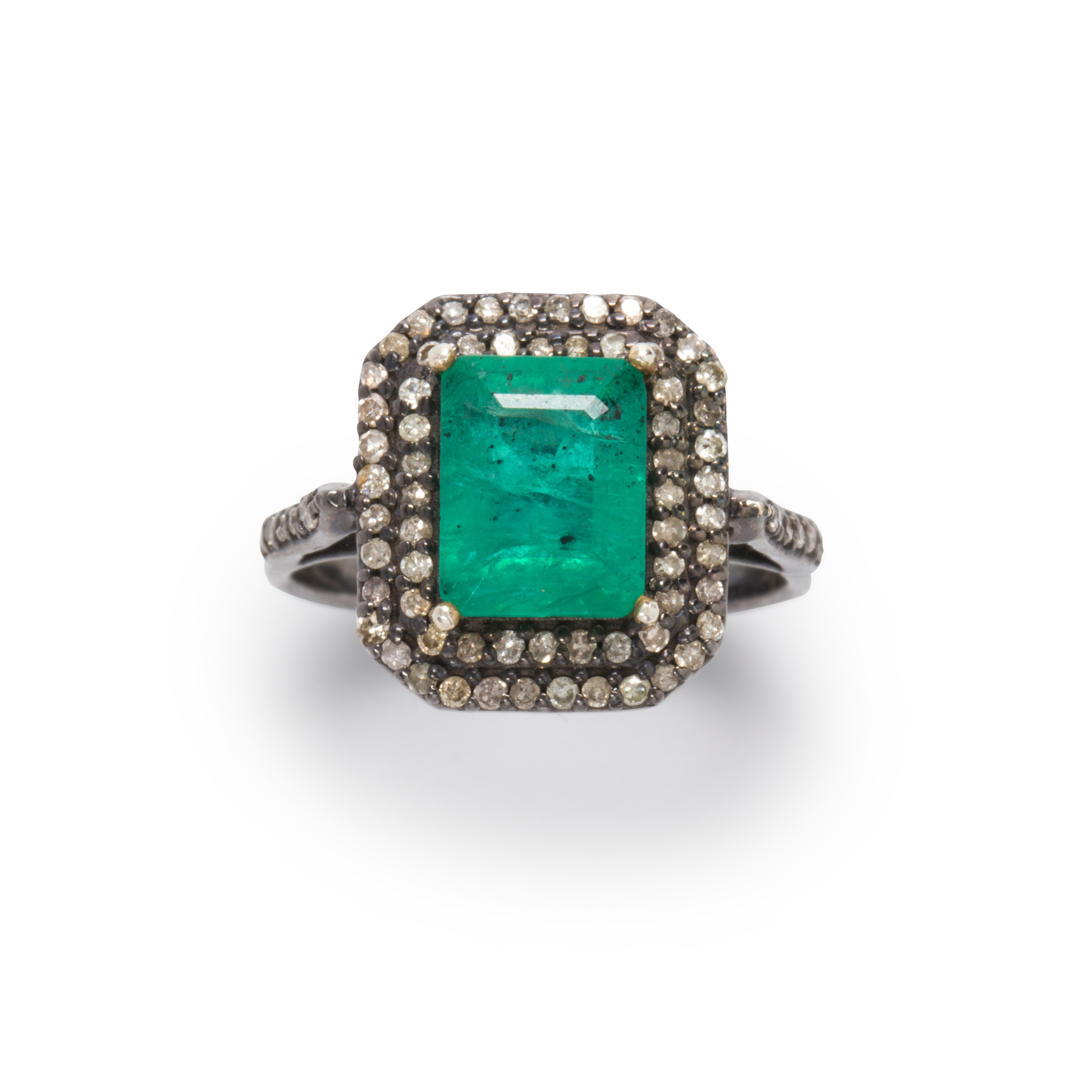 AN EMERALD AND DIAMOND RING An 3a461c