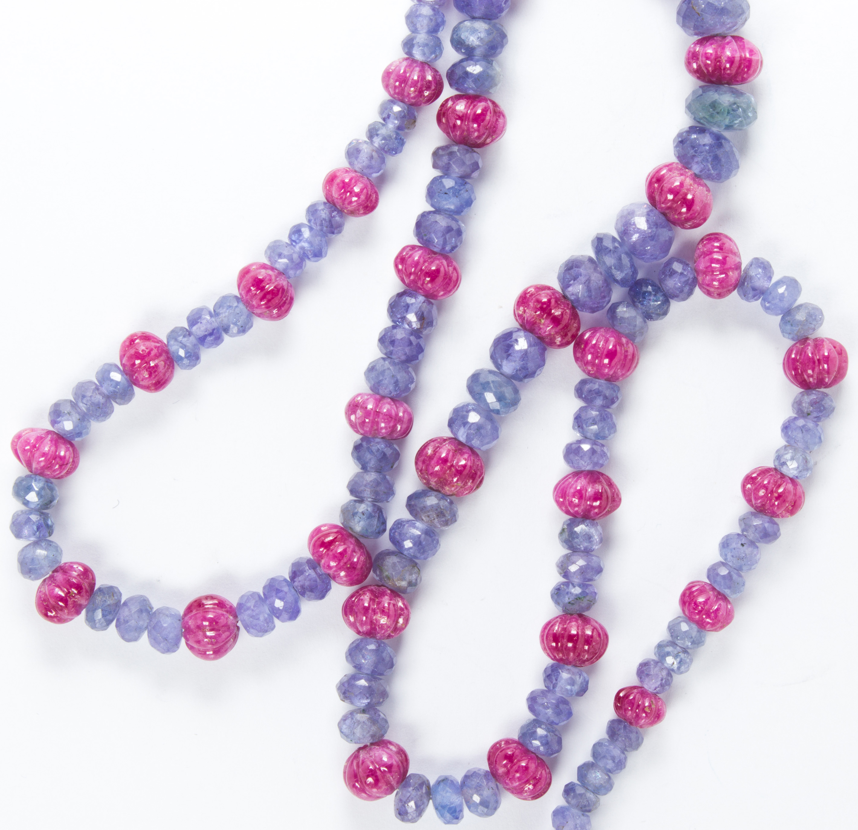 A TANZANITE AND RUBY NECKLACE A