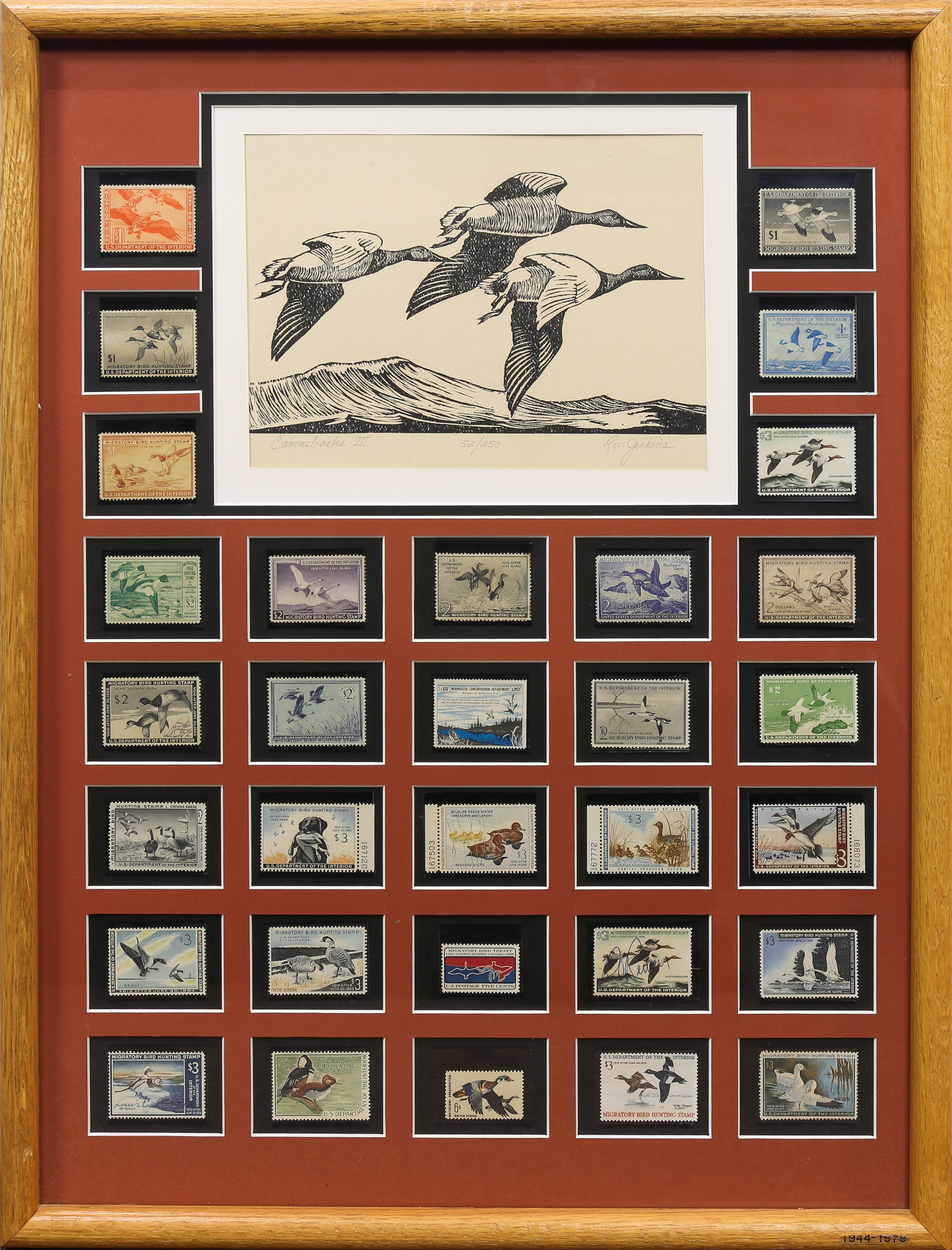 US FEDERAL DUCK STAMP DISPLAY 1944 70 3a4665