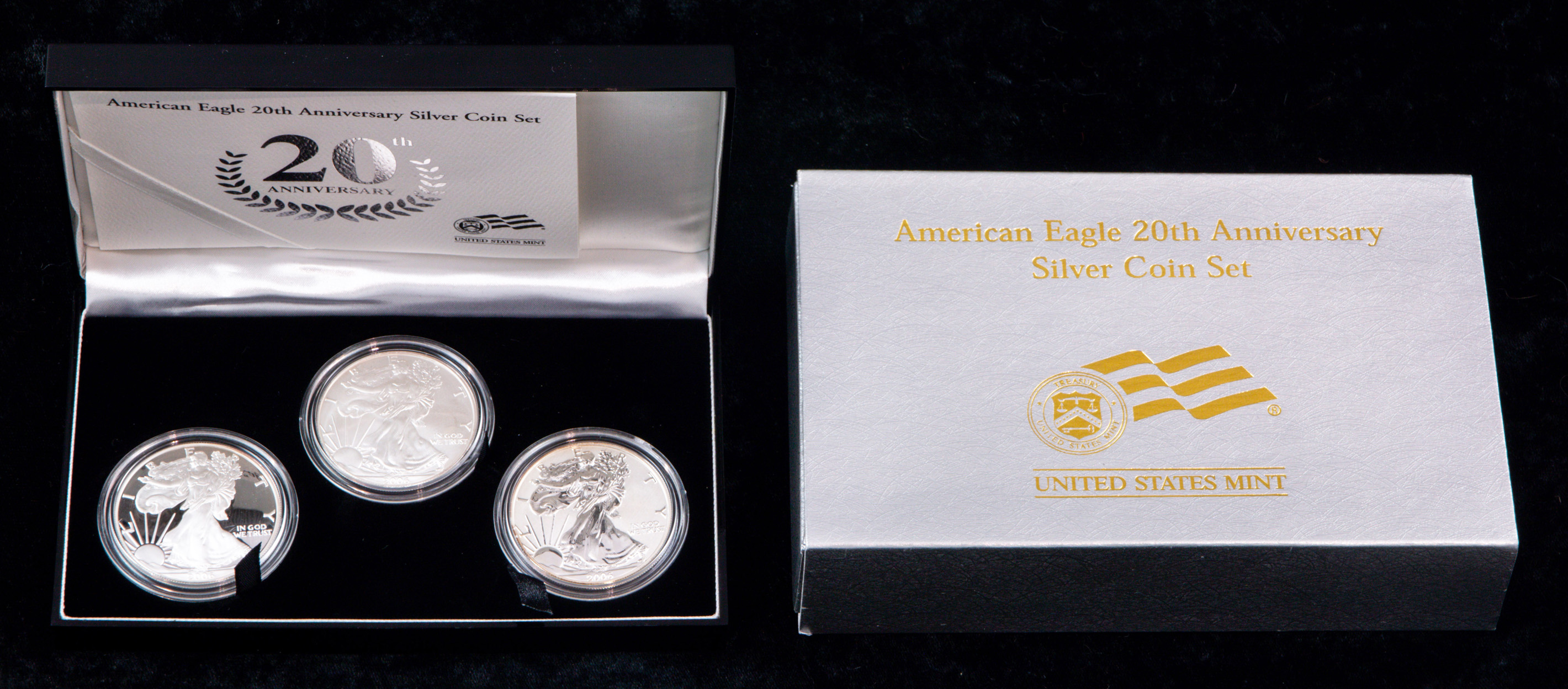  LOT OF 3 US SILVER EAGLE 20TH 3a4668
