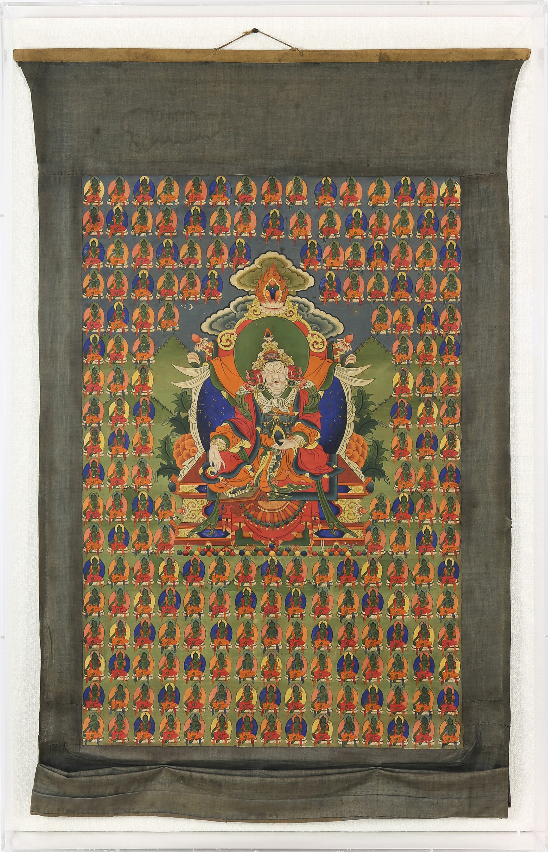 SINO-TIBETAN THANGKA OF A RED ZAMBALA