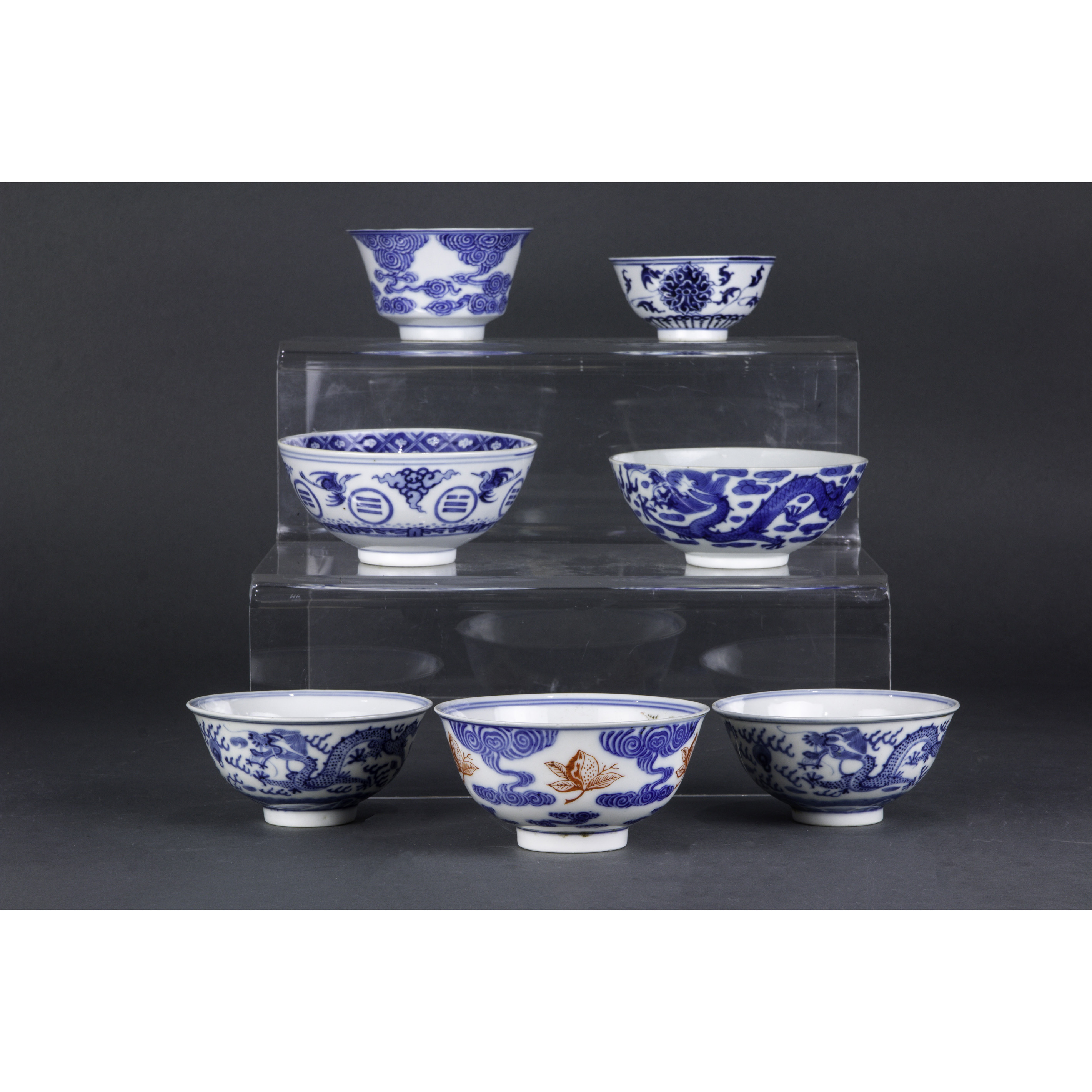  LOT OF 7 CHINESE BLUE AND WHITE 3a480e