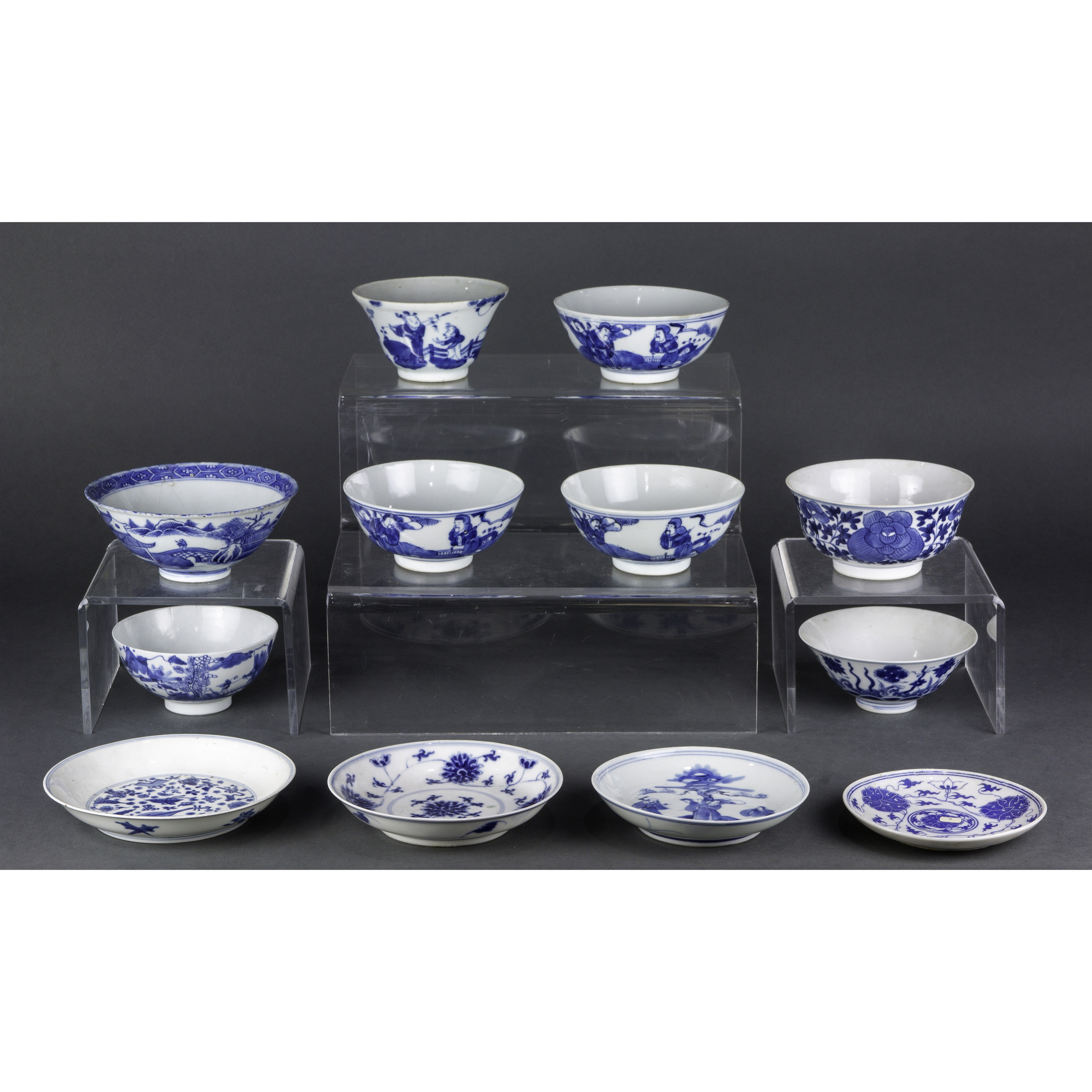  LOT OF 11 CHINESE BLUE AND WHITE 3a4810