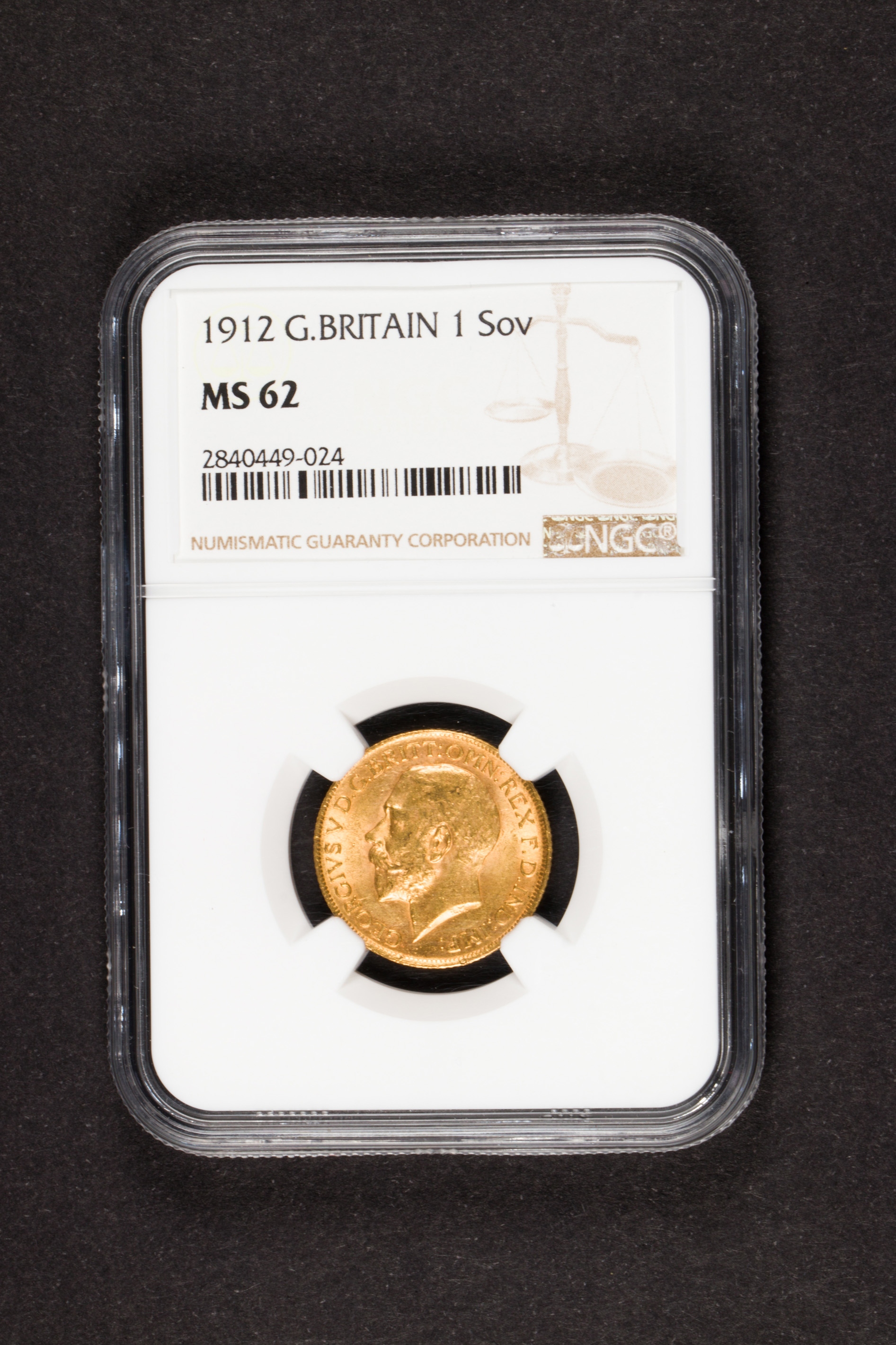 1912 GREAT BRITAIN GOLD SOVEREIGN