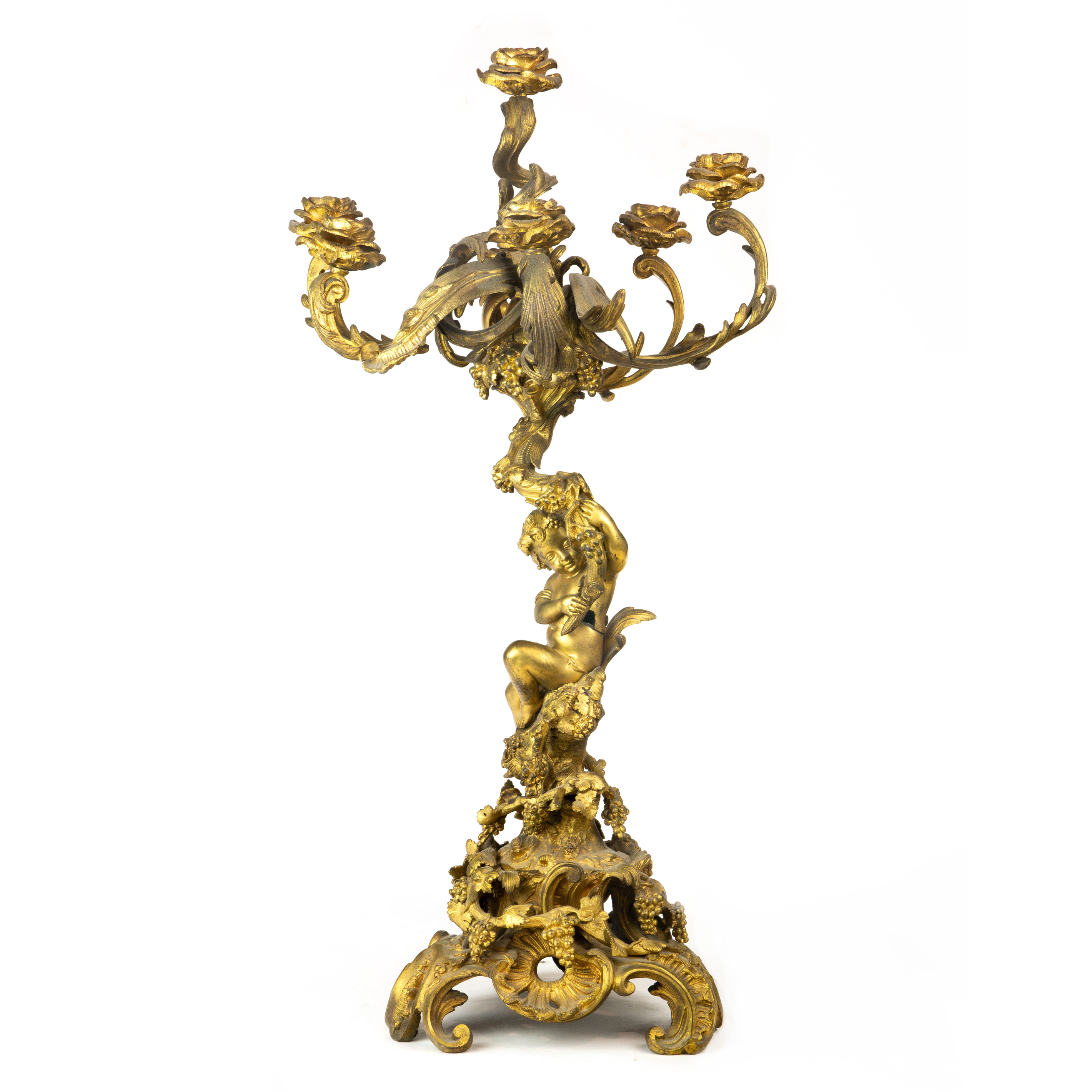 A LOUIS XV STYLE GILT BRONZE SIX 3a488a