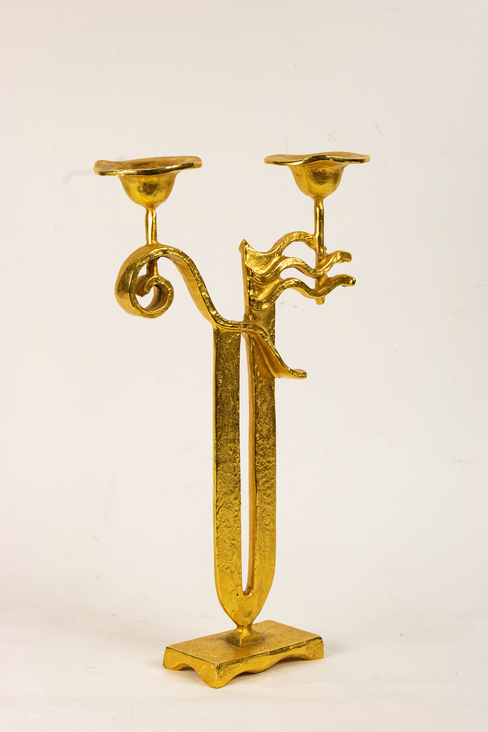 CONTEMPORARY GILT METAL CANDELABRUM 3a48b1