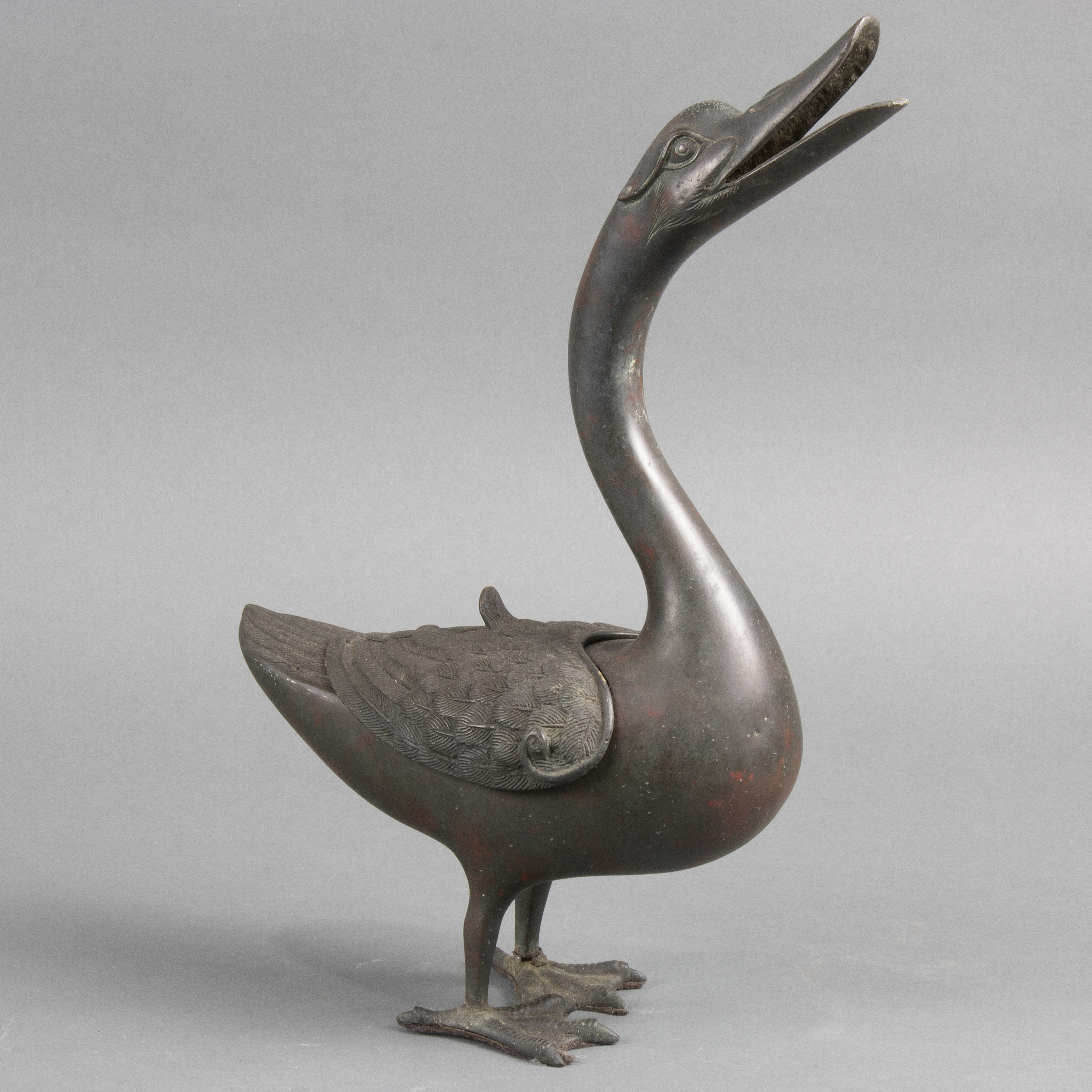 CHINESE BRONZE DUCK FORM CENSER 3a4947