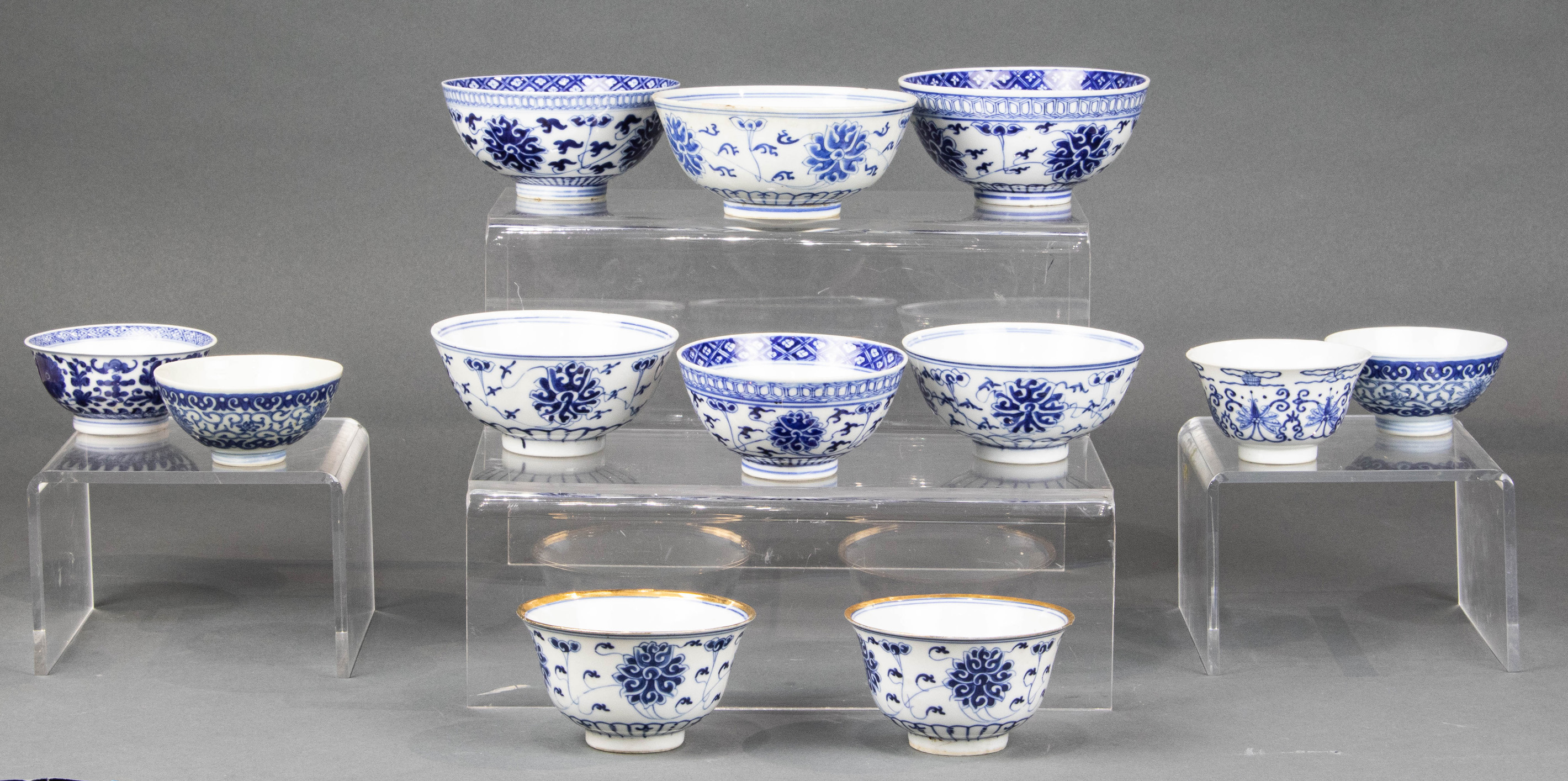  LOT OF 12 CHINESE BLUE AND WHITE 3a4976