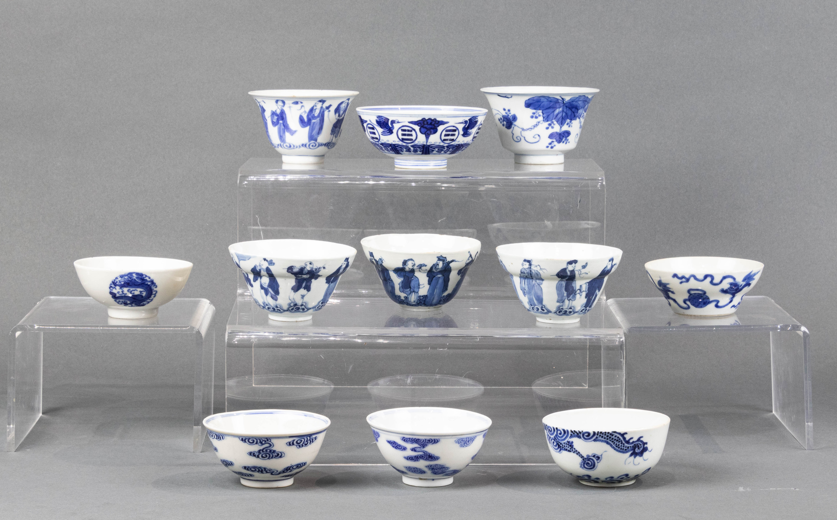  LOT OF 11 CHINESE BLUE AND WHITE 3a4979