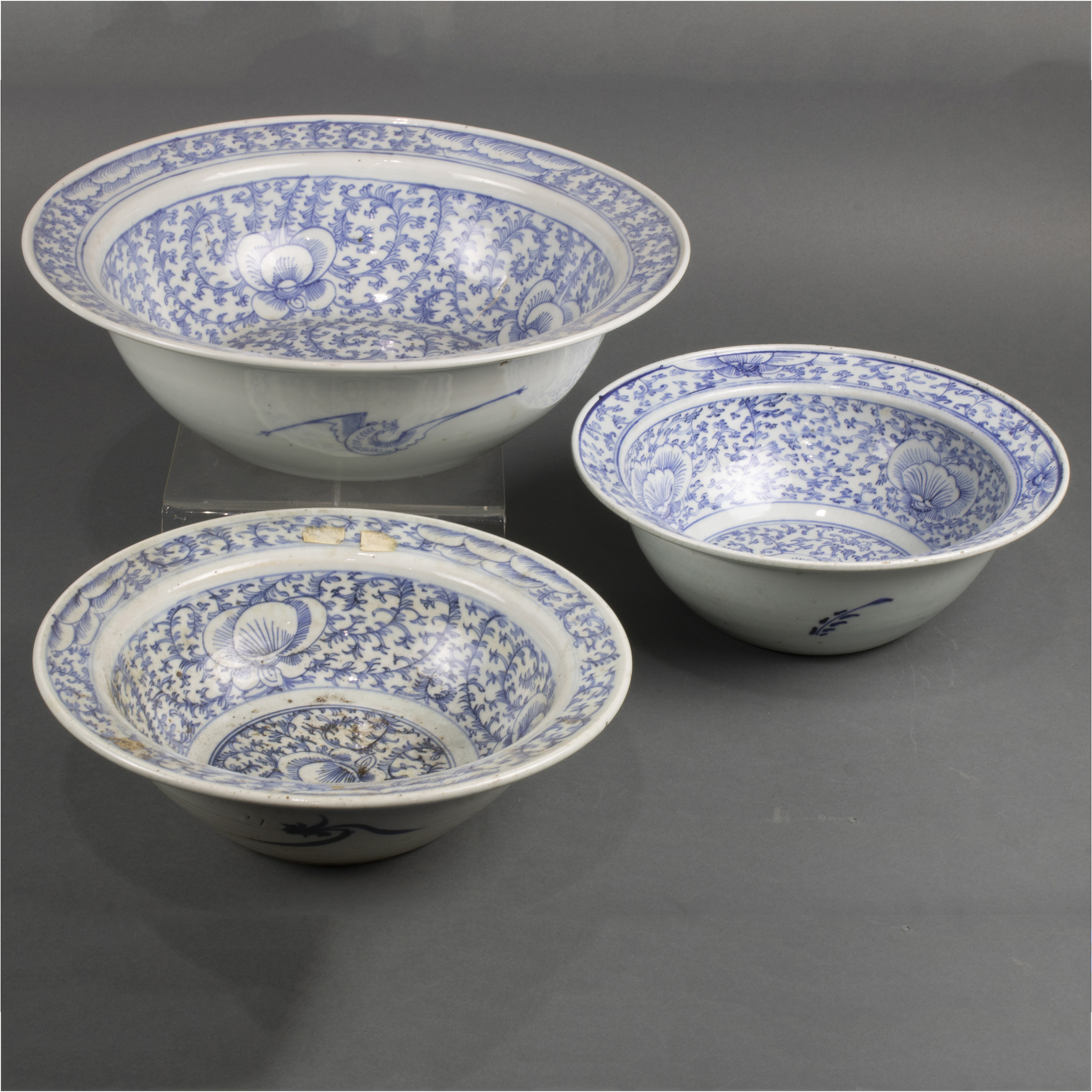  LOT OF 3 CHINESE BLUE AND WHITE 3a4973