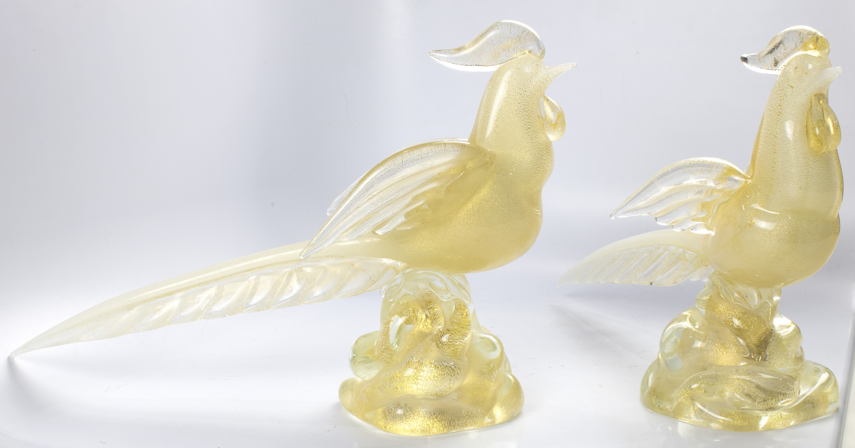 MURANO PAIR GOLD ENCASED CLEAR