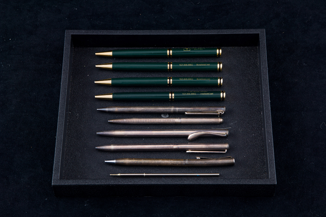 (LOT OF 9) FIVE TIFFANY STERLING PENS