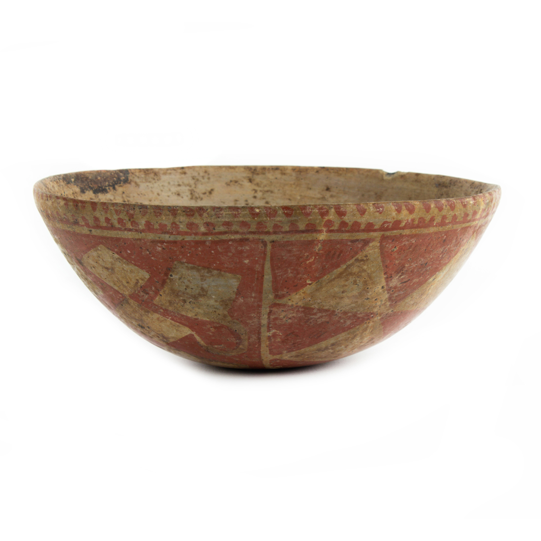 MAYAN RED PAINTED OFFERING BOWL