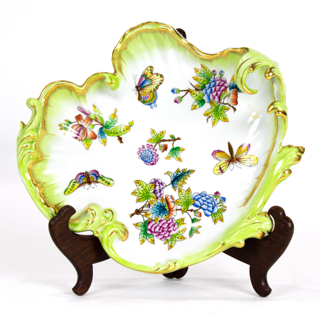 HEREND PORCELAIN CARTOUCHE SHAPED