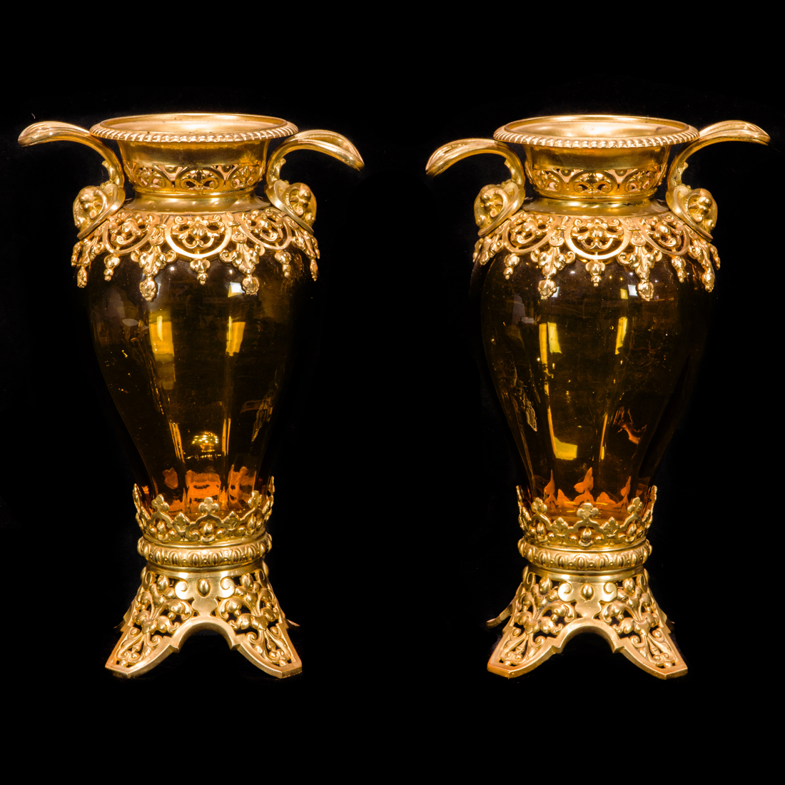 PAIR OF REGENCE STYLE GILT METAL 3a23df