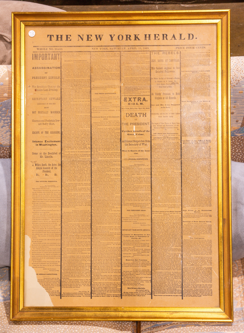 FRAMED COPY OF THE NEW YORK HERALD 3a2431