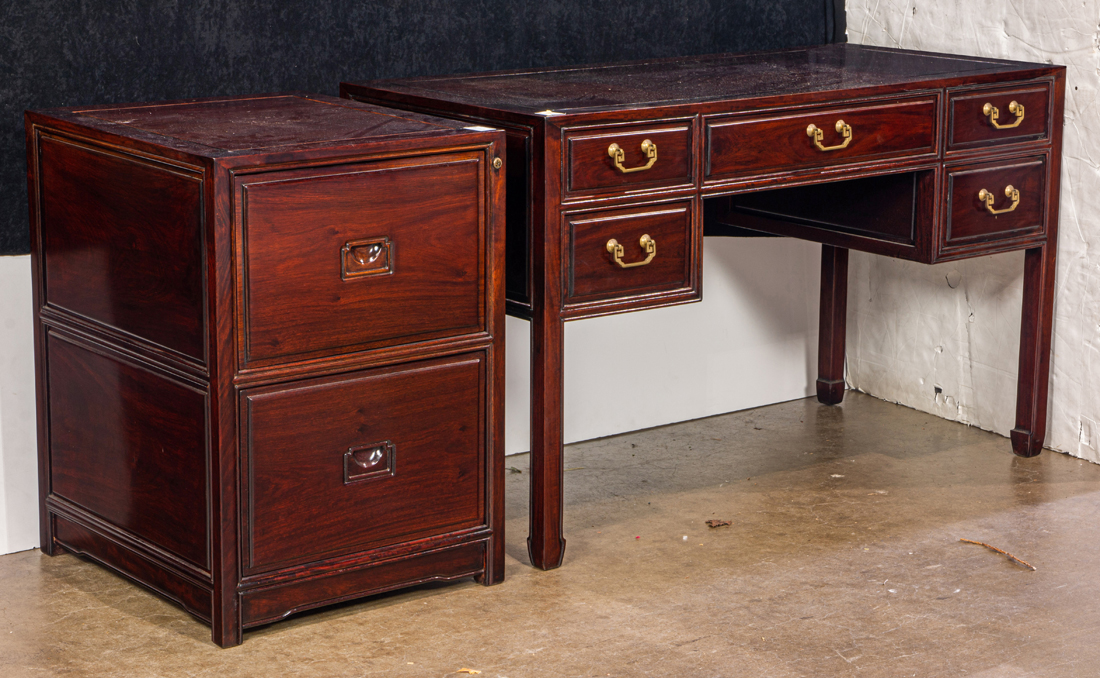 CHINESE STYLE HARDWOOD DESK AND FILE