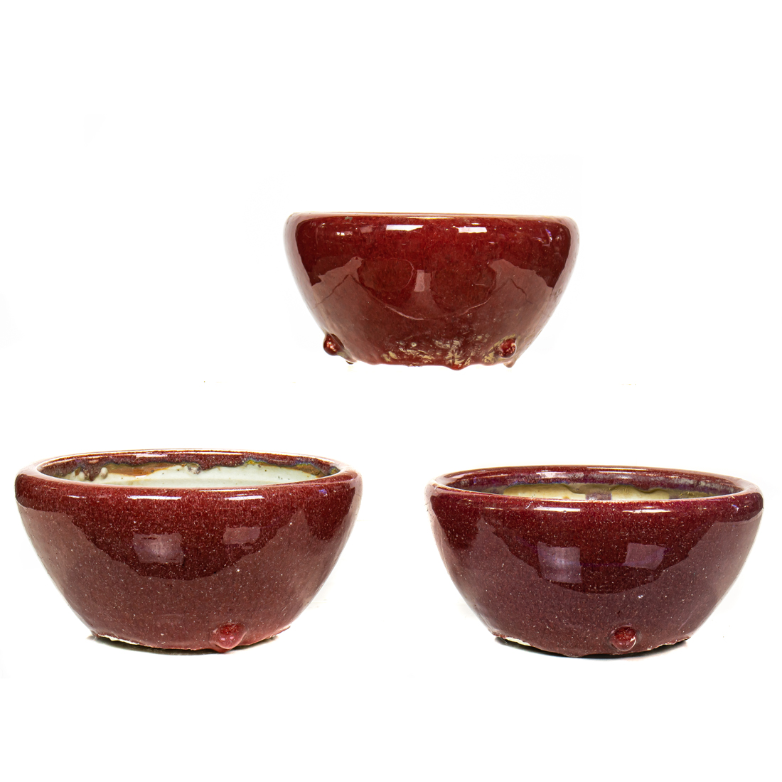  LOT OF 3 CHINESE OX BLOOD GLAZED 3a24a5