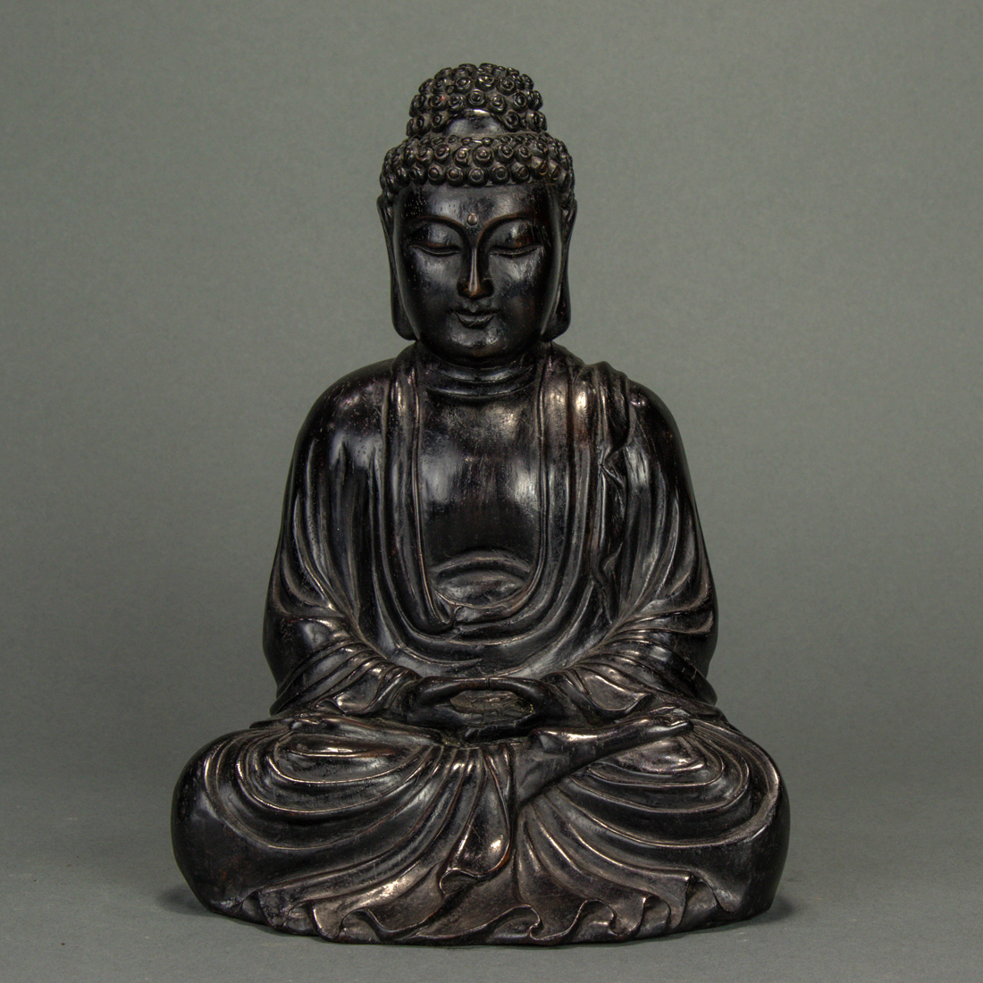 CHINESE HARDWOOD FIGURE OF BUDDHA 3a24cd