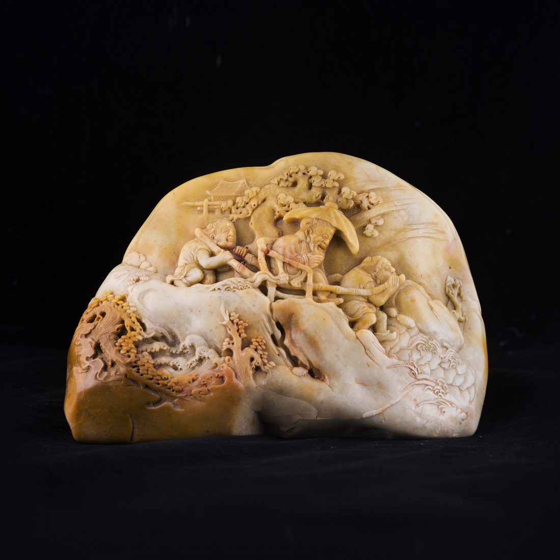 CHINESE SOAPSTONE BOULDER CARVING