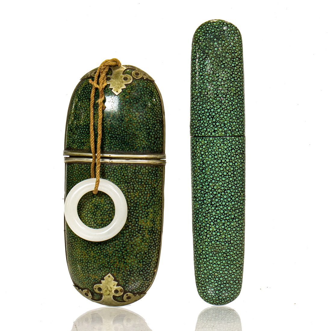  LOT OF 2 JAPANESE SHAGREEN CASES 3a24fa