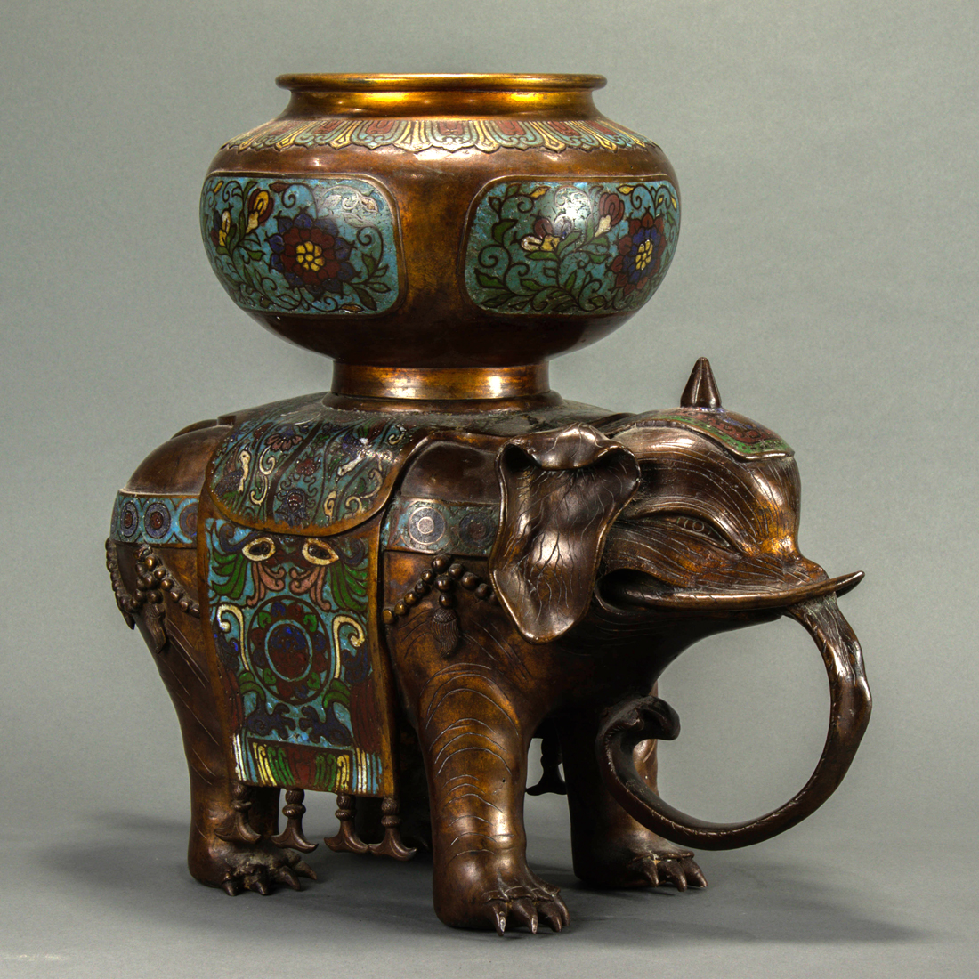 JAPANESE CHAMPLEVE ELEPHANT FORM 3a24f9