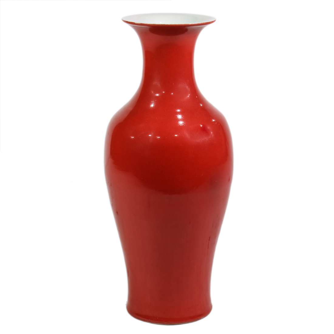 CHINESE CORAL RED GLAZED VASE Chinese 3a250f