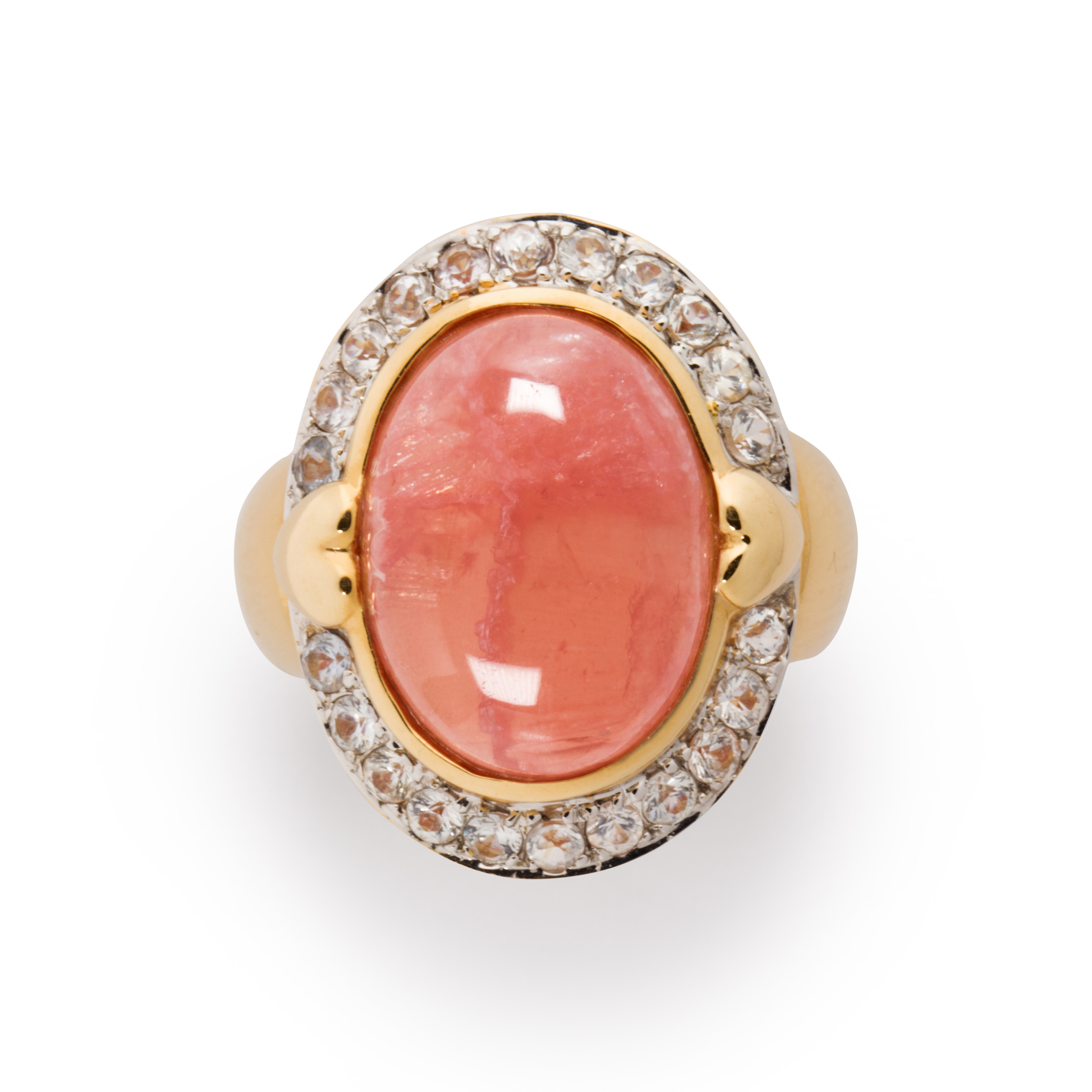 A PINK HARDSTONE WHITE SAPPHIRE 3a2646