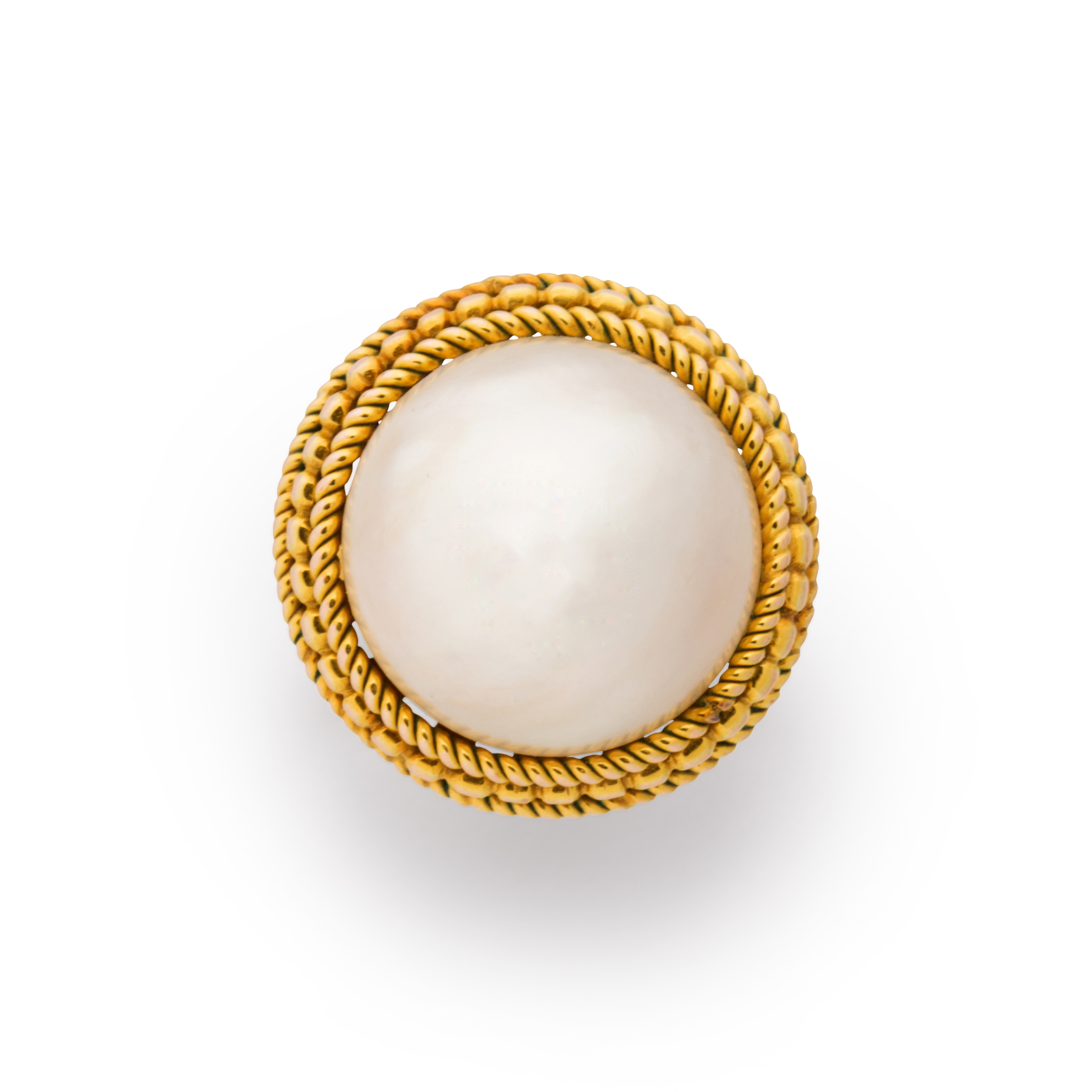 A MABE PEARL AND FOURTEEN KARAT