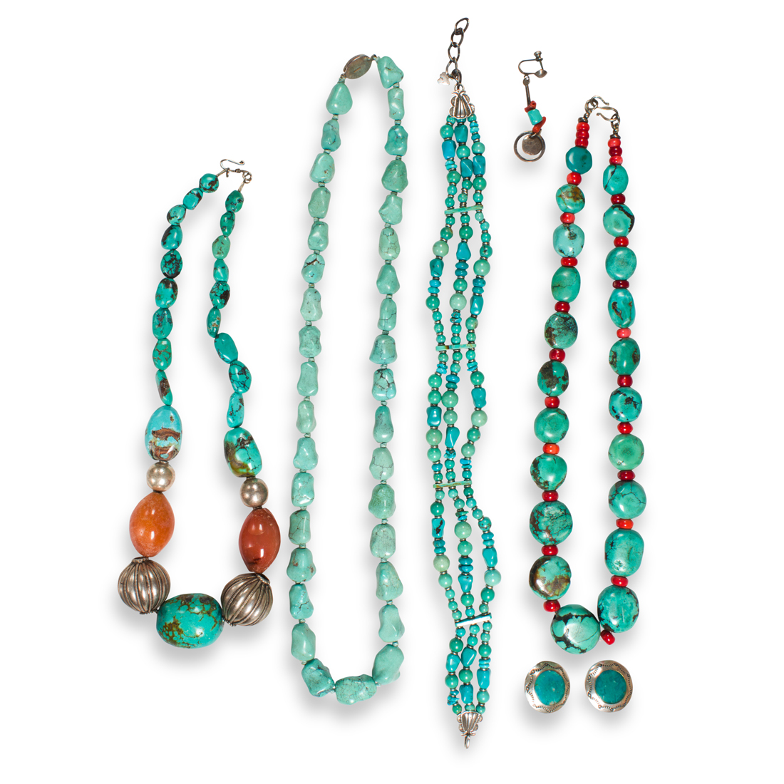 A GROUP OF TURQUOISE AND SILVER 3a26f2