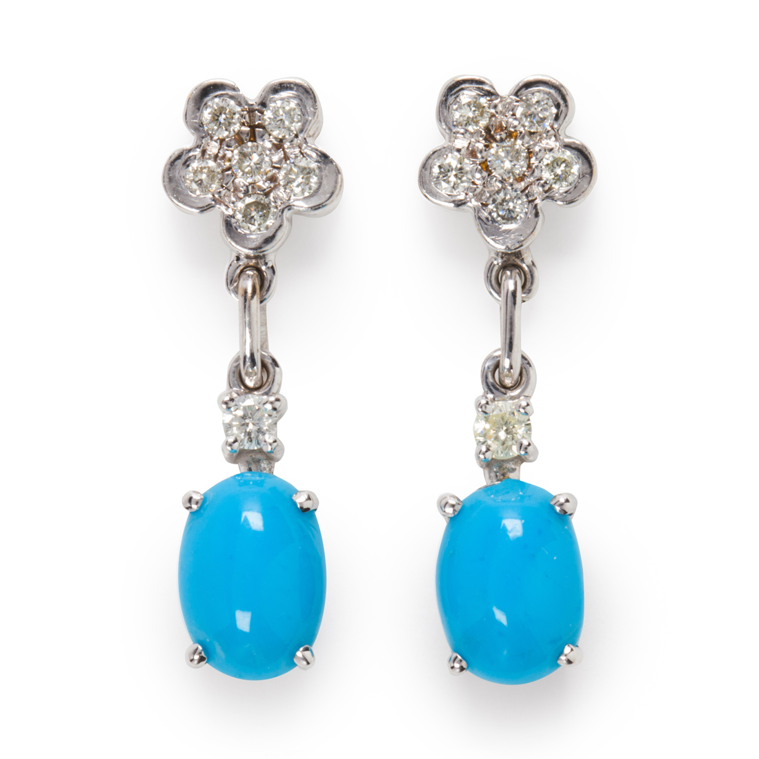 A PAIR OF TURQUOISE DIAMOND AND 3a270e