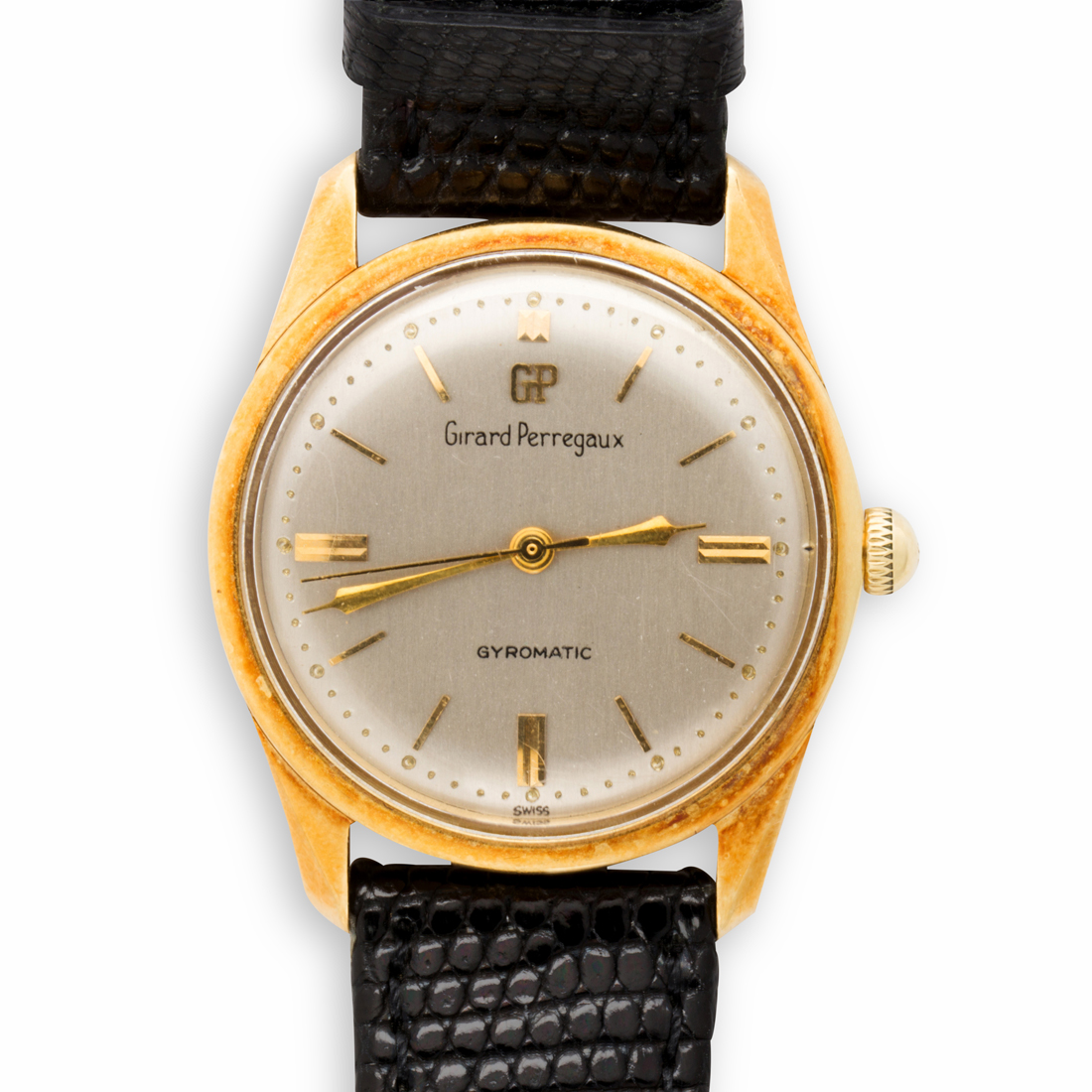 A FOURTEEN KARAT GOLD WRITSTWATCH, GYROMATIC,