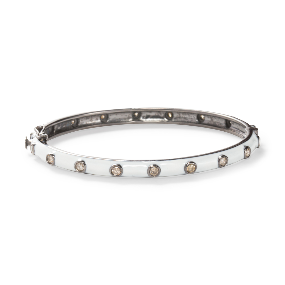 A DIAMOND AND ENAMEL BRACELET A