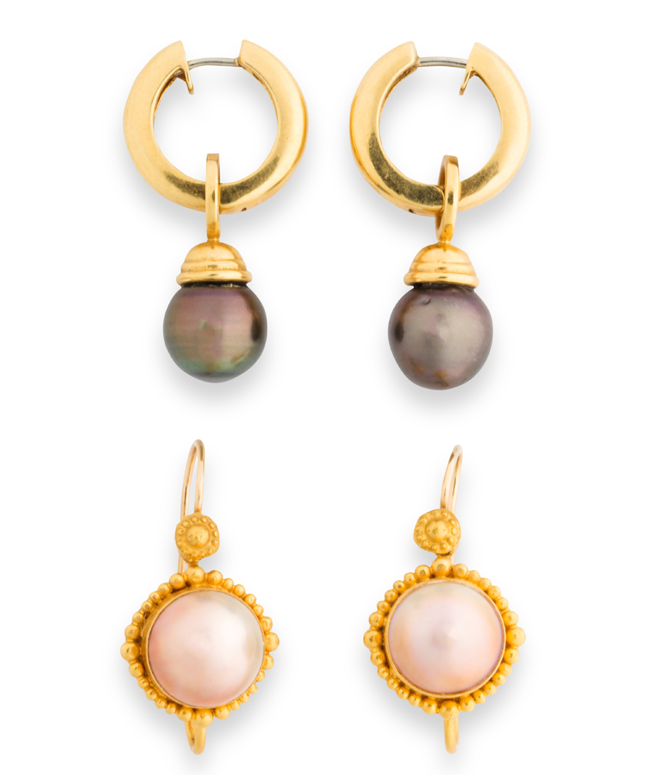 A GROUP OF CULTURED PEARL AND GOLD 3a2856