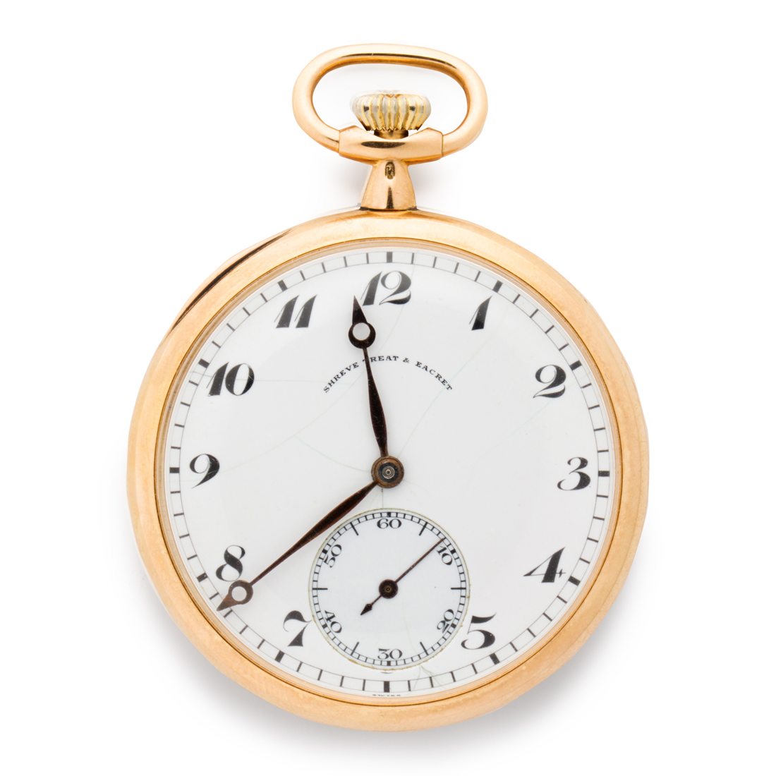 A FOURTEEN KARAT GOLD POCKET WATCH