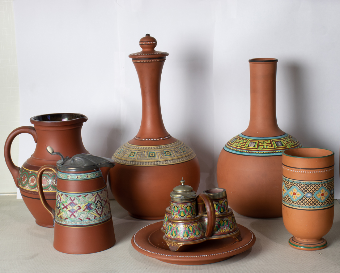 (LOT OF 6) PRATT TYPE TERRACOTTA