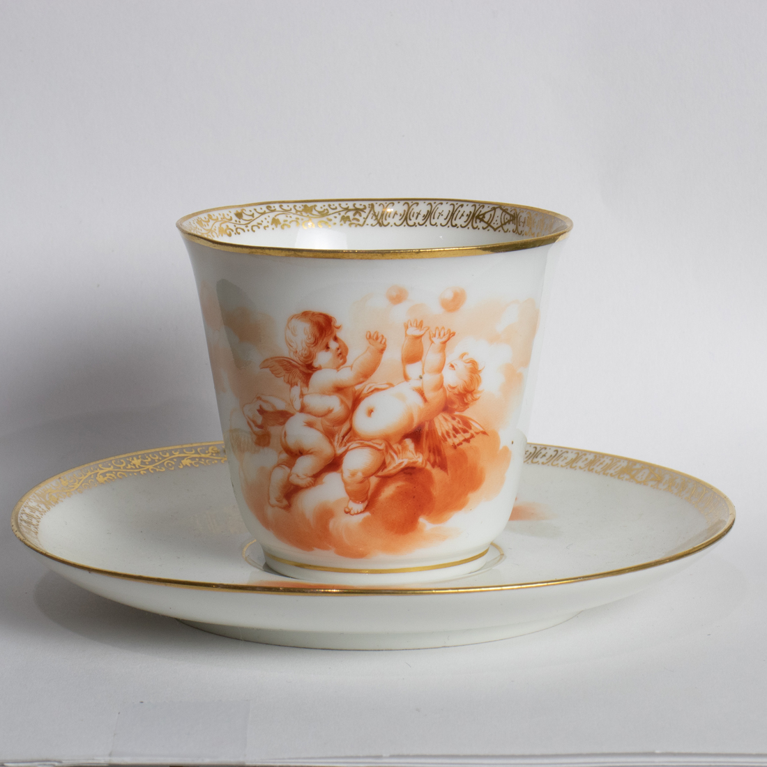 KPM ORANGE CAMAIEU PORCELAIN DEMITASSE