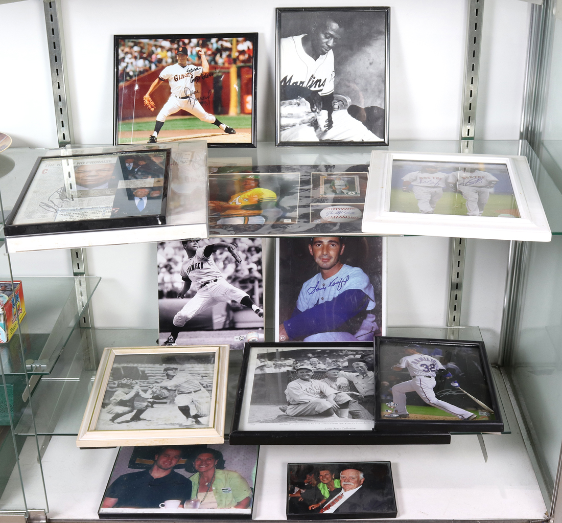 THREE SHELVES OF MAINLY BASEBALL PHOTOGRAPHS