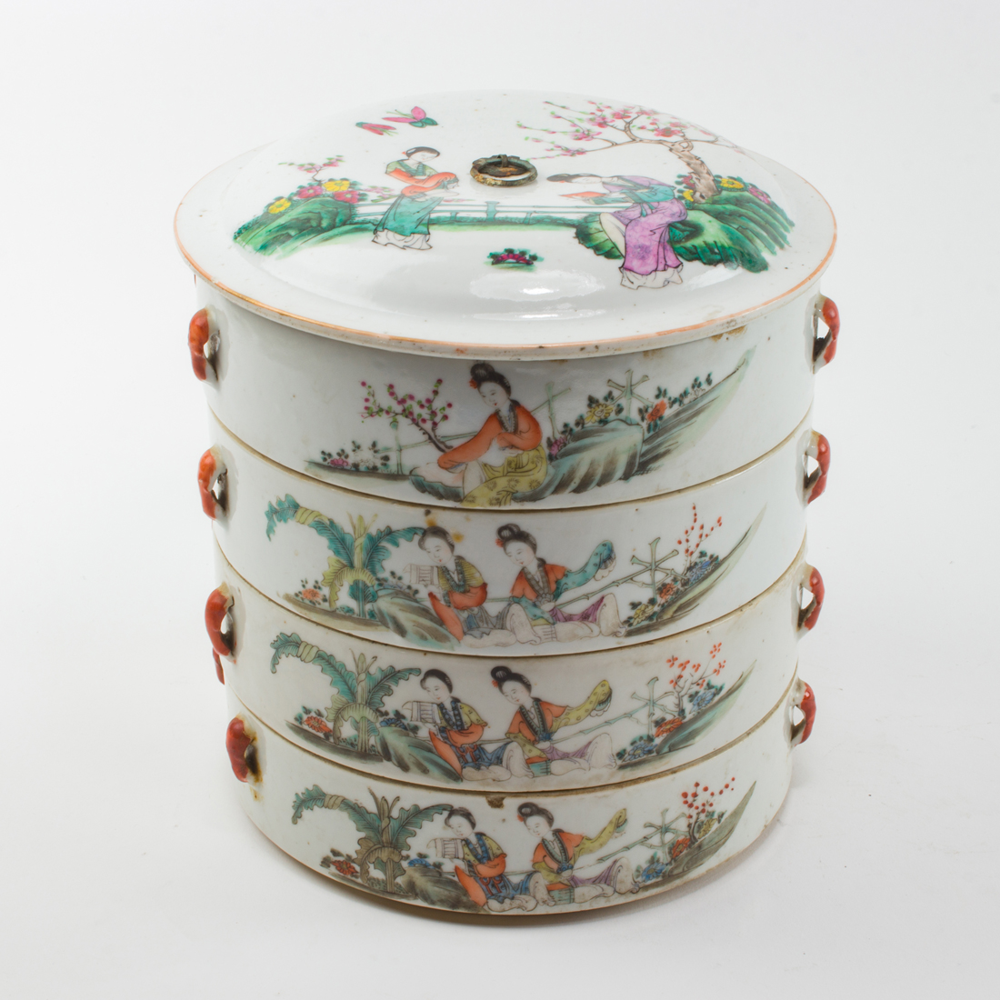 CHINESE FAMILLE ROSE STACKING CONTAINER 3a2a2d