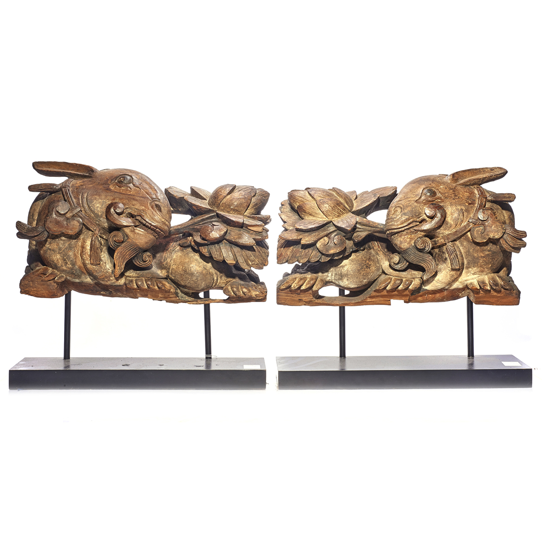 PAIR OF ASIAN ARCHITECTURAL WOOD