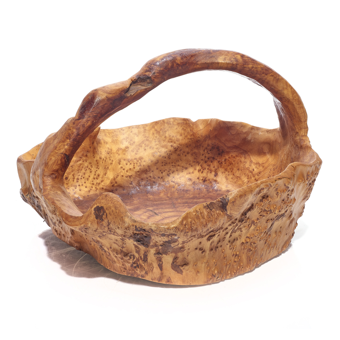 ASIAN BURL WOOD BASKET Asian burl