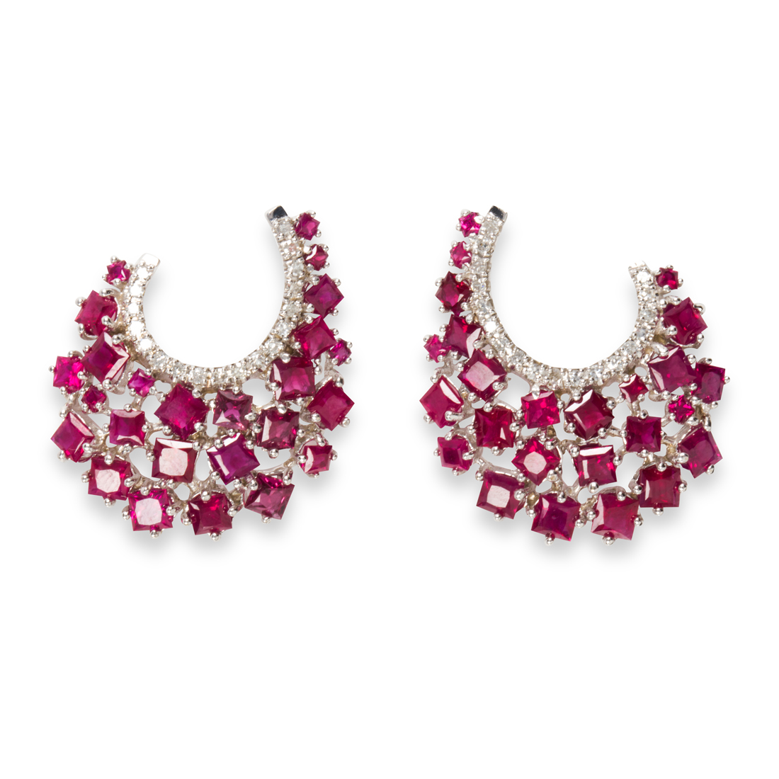 A PAIR OF RUBY DIAMOND AND EIGHTEEN 3a2ab3