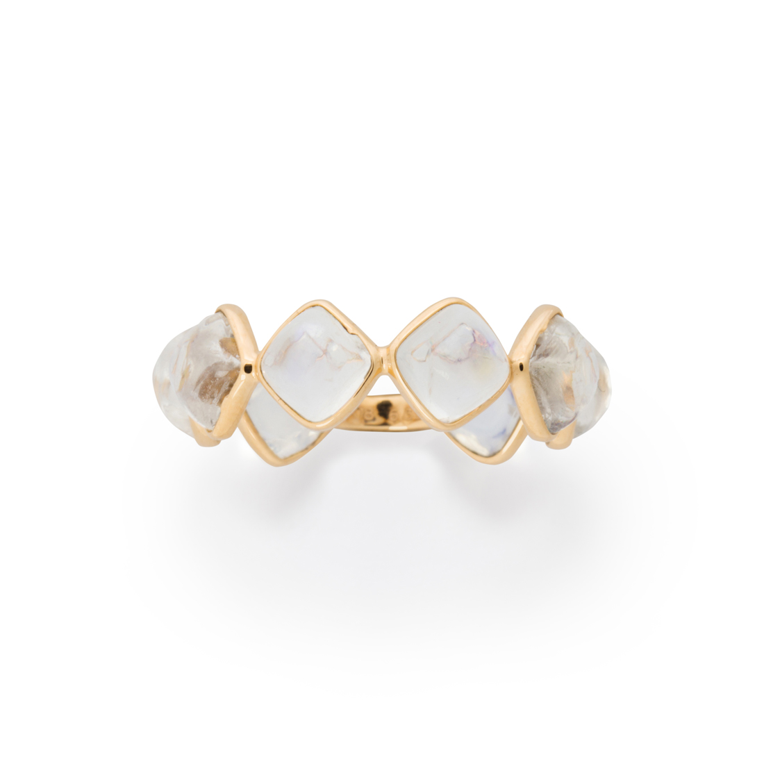 A MOONSTONE AND EIGHTEEN KARAT