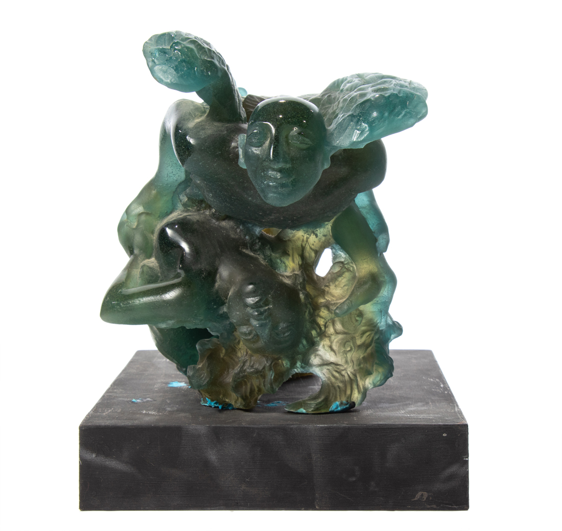 A DAUM PATE DE VERRE GLASS FIGURAL