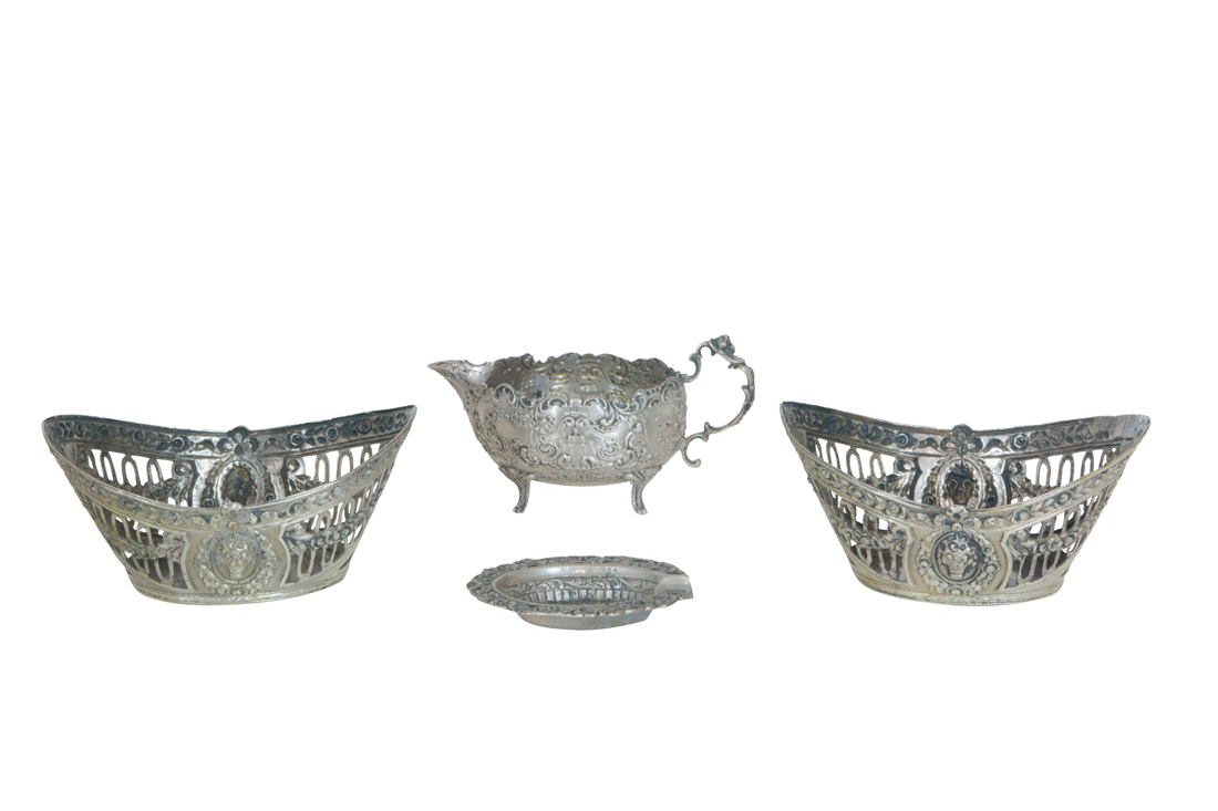 (LOT OF 4) ROCOCO REVIVAL SILVER