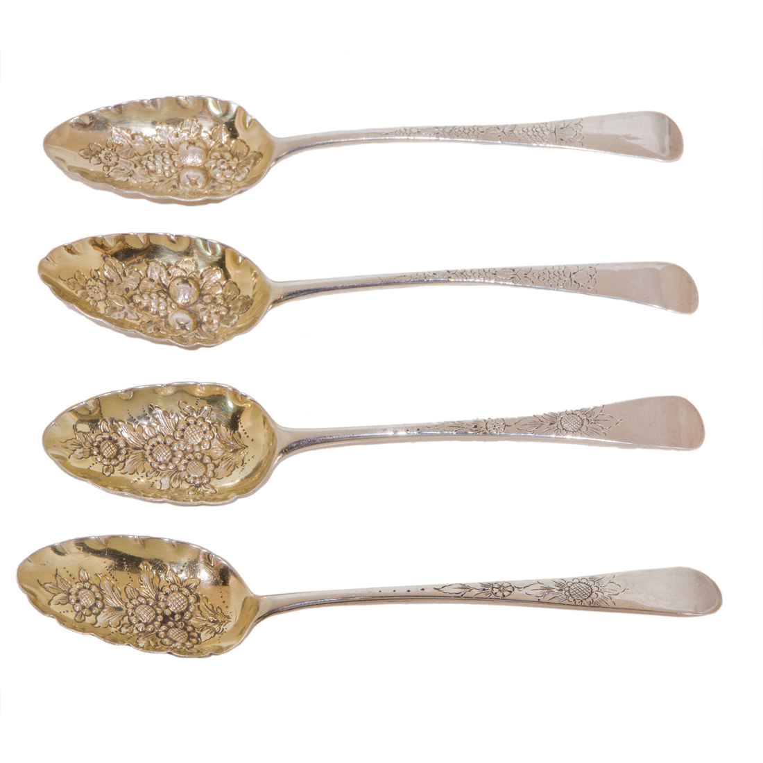 A (SET OF 4) ENGLISH BERRY SPOONS