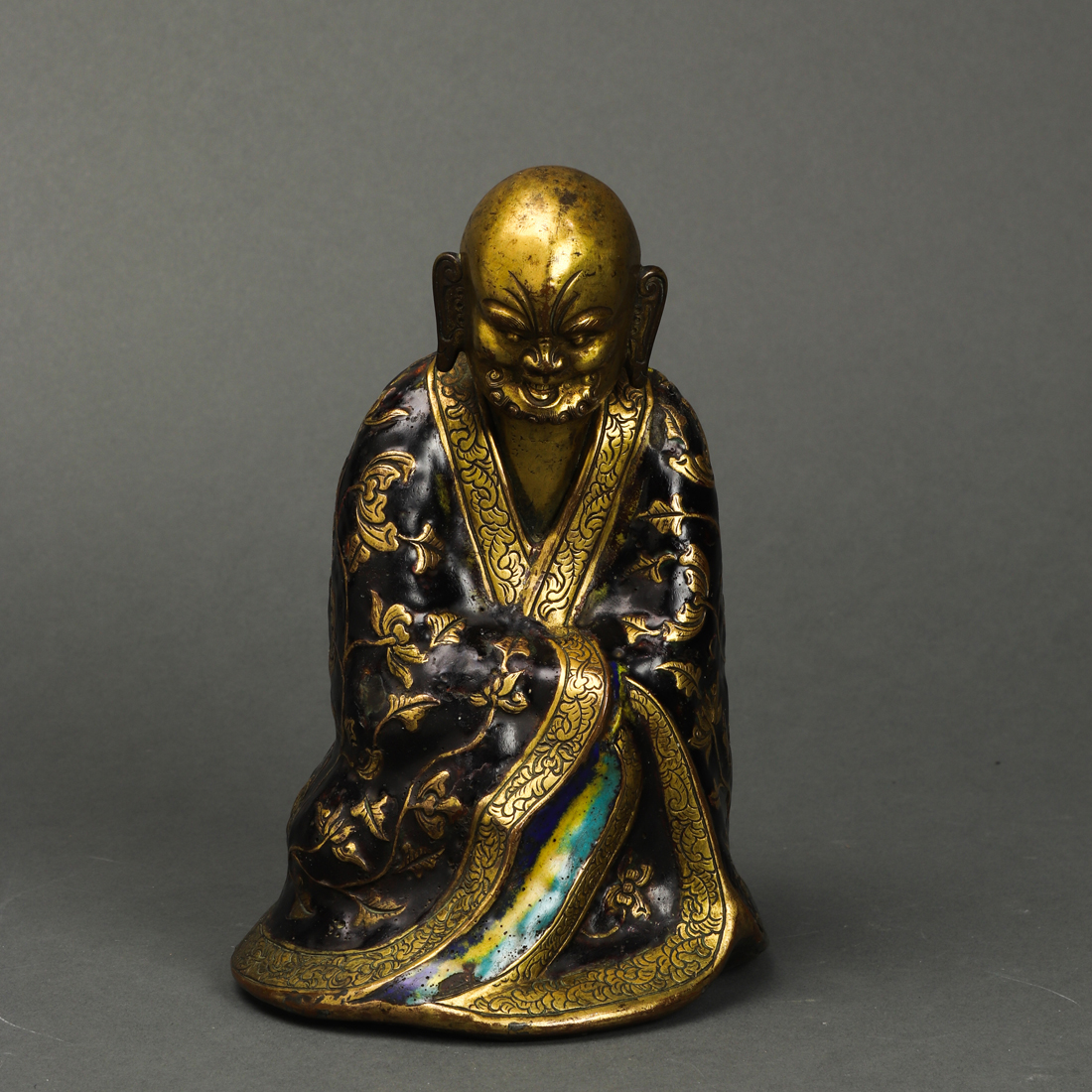 CHINESE CHAMPLEVE ENAMEL FIGURE