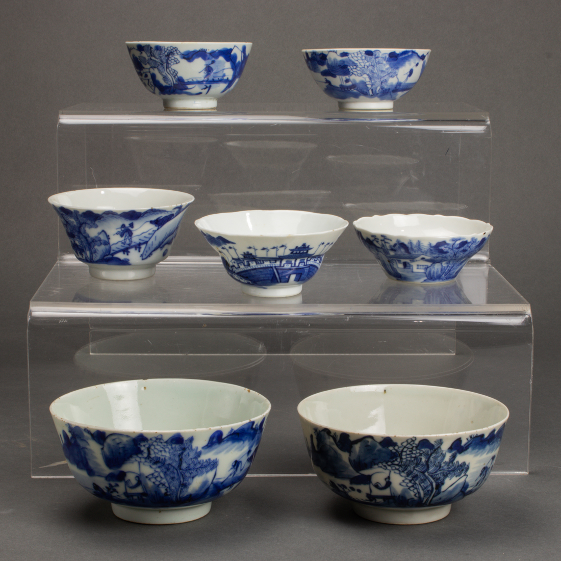 (LOT OF 7) CHINESE BLUE AND WHITE