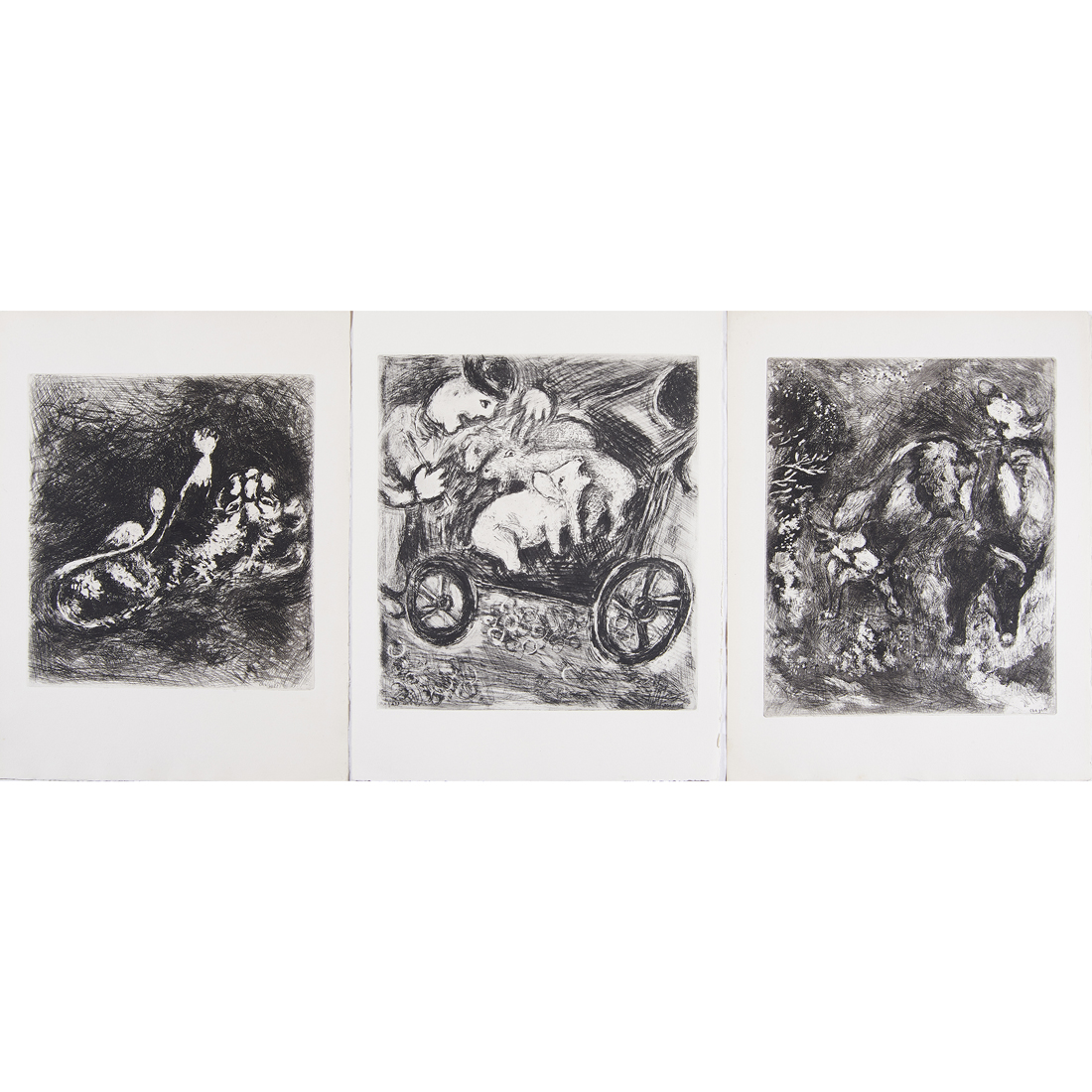 PRINT, MARC CHAGALL (lot of 3) Marc