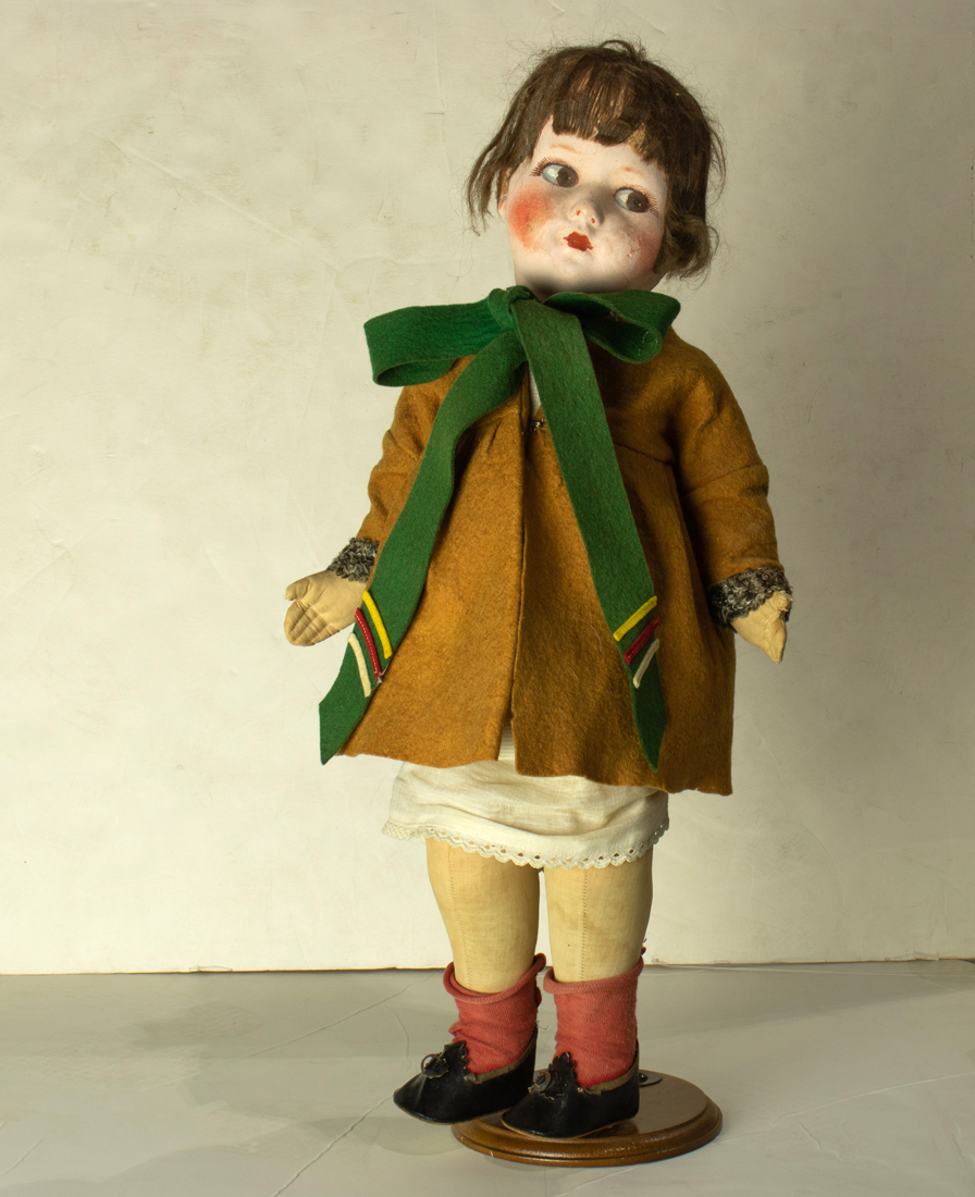 VINTAGE PAPIER MACHE AND CLOTH DOLL